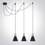 kinkiecik.pl Tala 63122B/CU lampa wisząca w kolorze czarnym+miedź 3xE27 10W ONE LIGHT