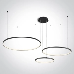 BLACK 3x RINGS 40cm/60cm/80cm 65W WW IP20 230V DIMMABLE 63150B/B/W ONE LIGHT