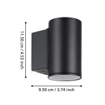 IZZALINI lampa ścienna kinkiet zewnętrzny LED czarny IP44 900995 EGLO