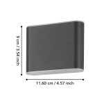 GRUTTI lampa ścienna kinkiet zewnętrzny LED antracyt IP65 11,5x9 cm 901025 EGLO