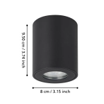 TORRECOLA Lampa sufitowa tuba IP44 czarna GU10 Plafon 901028 EGLO