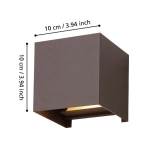 CALPINO 3 lampa ścienna kinkiet zewnętrzny LED kasztanowy 901066 EGLO