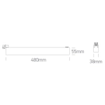 BLACK 36W CCTV LINEAR TRACK LIGHT 230V IP20 65028BT/B/V ONE LIGHT