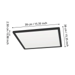 MINERARIO Plafon LED 39 cm IP54 czarny kwadratowy lampa ścienna / sufitowa 901575 EGLO