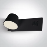 BLACK LED 6W+4W UPLIGHT WW IP20 230V LEFT 65147/B/W ONE LIGHT
