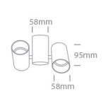 65205E/B BLACK GU10 2x10w DARK LIGHT One Light