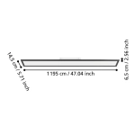 MORADILLO Plafon LED 119,5x14,5 cm czarny prostokątny oprawa sufitowa 901488 EGLO