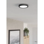 FUEVA 6 Plafon LED 7,5W 2700/4000/6500K czarny okrągły / oprawa natynkowa 901297 EGLO