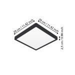FUEVA 6 Plafon LED 13W 2700/4000/6500K czarny kwadratowy / oprawa natynkowa 901304 EGLO