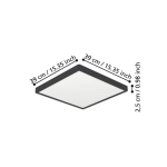 FUEVA 6 Plafon LED 17,5W 2700/4000/6500K czarny kwadratowy / oprawa natynkowa 901305 EGLO