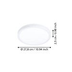 FUEVA 6 Plafon LED 14,2W 2700/4000/6500K biały okrągły / oprawa natynkowa 901308 EGLO