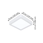 FUEVA 6 Plafon LED 7W 2700/4000/6500K biały kwadratowy / oprawa natynkowa 901311 EGLO