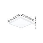 FUEVA 6 Plafon LED 17,5W 2700/4000/6500K biały kwadratowy / oprawa natynkowa 901314 EGLO