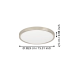 FUEVA 6 Plafon LED 17W 2700/4000/6500K nikiel mat okrągły / oprawa natynkowa 901318 EGLO