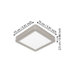 FUEVA 6 Plafon LED 7W 2700/4000/6500K nikiel mat kwadratowy / oprawa natynkowa 901319 EGLO