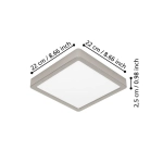 FUEVA 6 Plafon LED 10,5W 2700/4000/6500K nikiel mat kwadratowy / oprawa natynkowa 901321 EGLO
