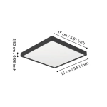 FUEVA 6 Plafon LED 7W 2700/4000/6500K IP44 czarny kwadratowy / oprawa natynkowa 901328 EGLO