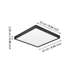 FUEVA 6 Plafon LED 10,5W 2700/4000/6500K IP44 czarny kwadratowy / oprawa natynkowa 901329 EGLO