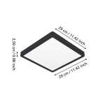 FUEVA 6 Plafon LED 13W 2700/4000/6500K IP44 czarny kwadratowy / oprawa natynkowa 901331 EGLO