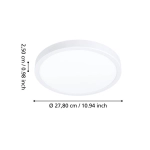 FUEVA 6 Plafon LED 14,2W 2700/4000/6500K IP44 biały okrągły / oprawa natynkowa 901334 EGLO