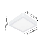 FUEVA 6 Plafon LED 7W 2700/4000/6500K IP44 biały kwadratowy / oprawa natynkowa 901335 EGLO