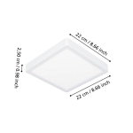 FUEVA 6 Plafon LED 10,5W 2700/4000/6500K IP44 biały kwadratowy / oprawa natynkowa 901336 EGLO