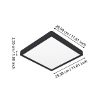 FUEVA 6-Z Plafon LED 13,5W RGB+TW IP44 czarny kwadratowy / oprawa natynkowa 901375 EGLO