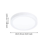 FUEVA 6-Z Plafon LED 11,2W RGB+TW IP44 biały okrągły / oprawa natynkowa 901376 EGLO