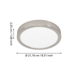 FUEVA 6-Z Plafon LED 11,2W RGB+TW IP44 nikiel mat okrągły / oprawa natynkowa 901381 EGLO