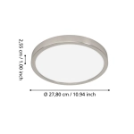 FUEVA 6-Z Plafon LED 14,3W RGB+TW IP44 nikiel mat okrągły / oprawa natynkowa 901382 EGLO