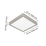 FUEVA 6-Z Plafon LED 10,5W RGB+TW IP44 nikiel mat kwadratowy / oprawa natynkowa 901383 EGLO