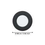 FUEVA 6 Oprawa wpuszczana LED 3X3,7W 2700/4000/6500K czarna 8,8 cm Zestaw 901385 EGLO
