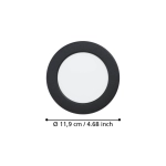 FUEVA 6 Oprawa wpuszczana LED 6,3W 2700/4000/6500K czarna 11,9 cm 901387 EGLO