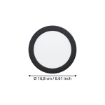 FUEVA 6 Oprawa wpuszczana LED 10,5W 2700/4000/6500K czarna 16,8 cm 901388 EGLO