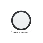 FUEVA 6 Oprawa wpuszczana LED 18,5W 2700/4000/6500K czarna 21,6 cm 901389 EGLO
