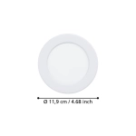 FUEVA 6 Oprawa wpuszczana LED 6,3W 2700/4000/6500K biała 11,9 cm 901396 EGLO