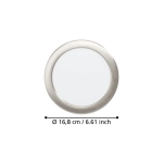 FUEVA 6 Oprawa wpuszczana LED 10,5W 2700/4000/6500K nikiel mat 16,8 cm 901406 EGLO