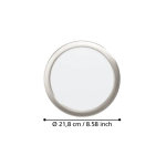 FUEVA 6 Oprawa wpuszczana LED 18,5W 2700/4000/6500K nikiel mat 21,6 cm 901407 EGLO