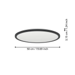 ROVITO oprawa sufitowa Plafon LED 50cm IP44 Czarny okrągły 901441 EGLO