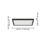 ROVITO oprawa sufitowa Plafon LED 29x29cm IP44 Czarny kwadratowy 901442 EGLO