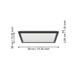 ROVITO oprawa sufitowa Plafon LED 39x39cm IP44 Czarny kwadratowy 901443 EGLO