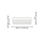 ROVITO oprawa sufitowa Plafon LED 29x29cm IP44 Biały kwadratowy 901449 EGLO