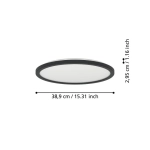ROVITO-R oprawa sufitowa Plafon LED 39cm IP44 na pilota Czarny okrągły 901454 EGLO