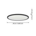 ROVITO-R oprawa sufitowa Plafon LED 50cm IP44 na pilota Czarny okrągły 901455 EGLO