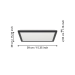ROVITO-R oprawa sufitowa Plafon LED 39x39cm IP44 na pilota Czarny kwadratowy 901456 EGLO