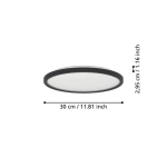 ROVITO-Z oprawa sufitowa Plafon LED 30cm IP44 Czarny okrągły RGB+TW 901463 EGLO