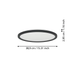 ROVITO-Z oprawa sufitowa Plafon LED 39cm IP44 Czarny okrągły RGB+TW 901464 EGLO