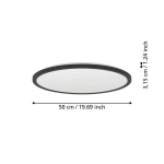 ROVITO-Z oprawa sufitowa Plafon LED 50cm IP44 Czarny okrągły RGB+TW 901465 EGLO