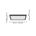 ROVITO-Z oprawa sufitowa Plafon LED 29x29cm IP44 RGB+TW Czarny kwadratowy 901466 EGLO