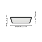 ROVITO-Z oprawa sufitowa Plafon LED 39x39cm IP44 RGB+TW Czarny kwadratowy 901467 EGLO